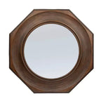 Miroir mural hexagonal à cadre en bois sculpté Storied Home