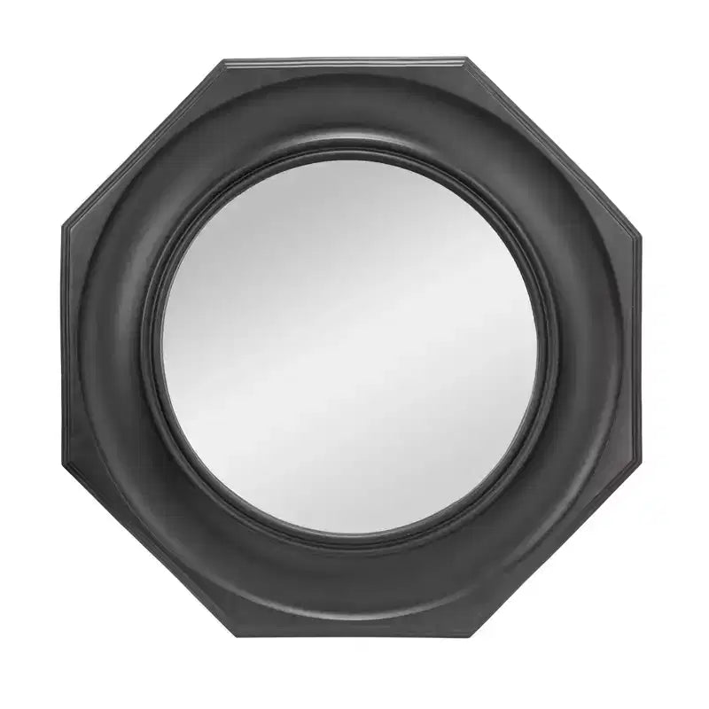 Miroir mural hexagonal à cadre en bois sculpté Storied Home
