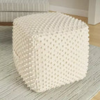 Poufs d'intérieur Mina Victory Lifestyle Loop Dots 40 x 40 x 40 cm Ivoire
