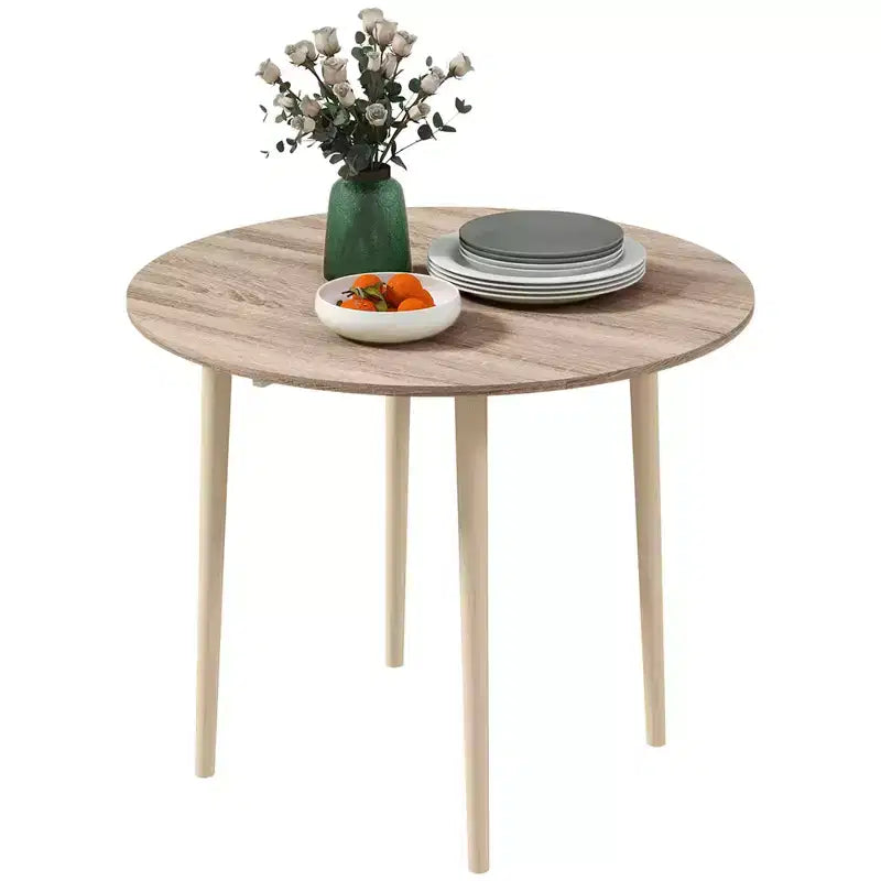 Table à manger pliante HOMCOM, table pliante à abattants pour petits espaces, table de cuisine ronde pliable avec pieds en bois