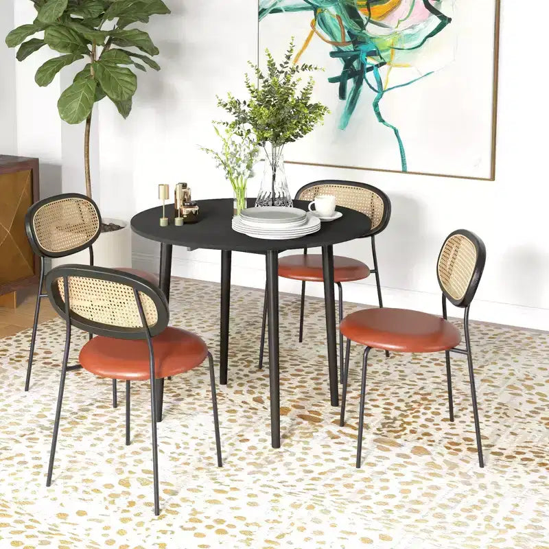 Table à manger pliante HOMCOM, table pliante à abattants pour petits espaces, table de cuisine ronde pliable avec pieds en bois