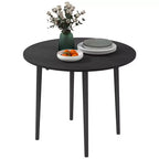 Table à manger pliante HOMCOM, table pliante à abattants pour petits espaces, table de cuisine ronde pliable avec pieds en bois
