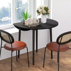 Table à manger pliante HOMCOM, table pliante à abattants pour petits espaces, table de cuisine ronde pliable avec pieds en bois