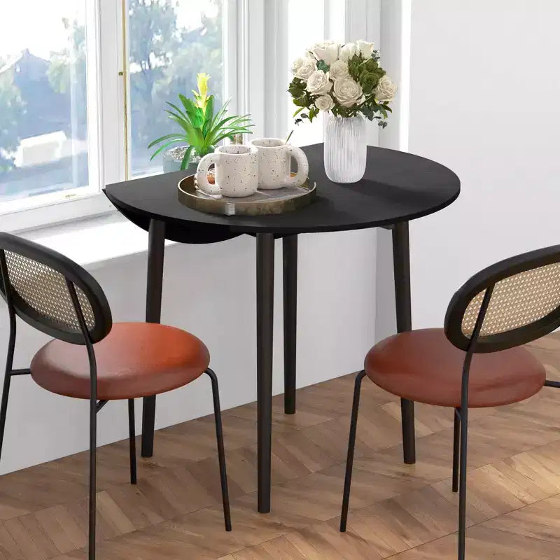 Table à manger pliante HOMCOM, table pliante à abattants pour petits espaces, table de cuisine ronde pliable avec pieds en bois