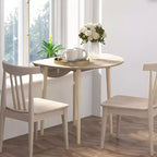 Table à manger pliante HOMCOM, table pliante à abattants pour petits espaces, table de cuisine ronde pliable avec pieds en bois