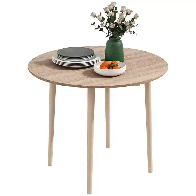 Table à manger pliante HOMCOM, table pliante à abattants pour petits espaces, table de cuisine ronde pliable avec pieds en bois