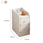 Table de chevet simple en bois naturel blanc à 2 tiroirs