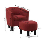 Breighton Home Fauteuil d'appoint avec ottoman Churchill