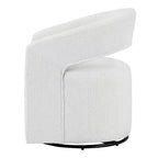 Fauteuil pivotant rond moderne en tissu bouclette Stormherald avec dossier ouvert, disponible 24 h/24 et 7 j/7 chez Shop At Home