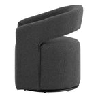 Fauteuil pivotant rond moderne en tissu bouclette Stormherald avec dossier ouvert, disponible 24 h/24 et 7 j/7 chez Shop At Home