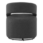 Fauteuil pivotant rond moderne en tissu bouclette Stormherald avec dossier ouvert, disponible 24 h/24 et 7 j/7 chez Shop At Home