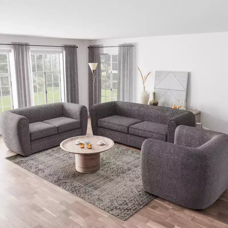 HOMES: Intérieur et Extérieur Fauteuil d'appoint profond Sunhaven Contemporary en tissu bouclé