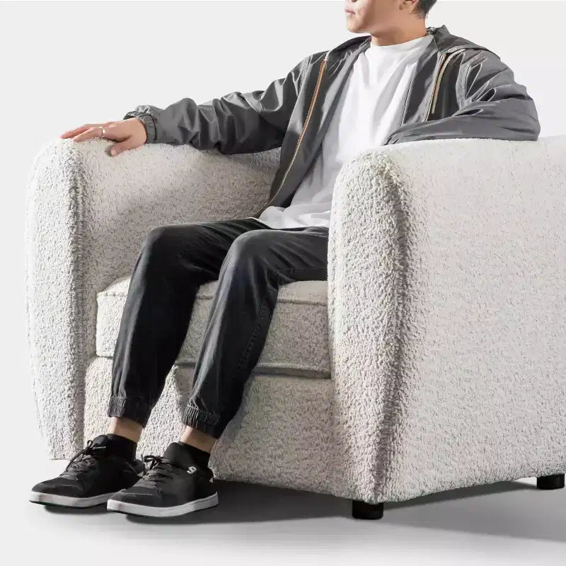 HOMES: Intérieur et Extérieur Fauteuil d'appoint profond Sunhaven Contemporary en tissu bouclé