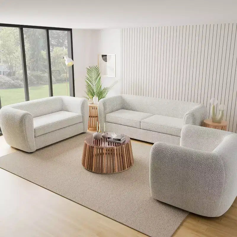 HOMES: Intérieur et Extérieur Fauteuil d'appoint profond Sunhaven Contemporary en tissu bouclé