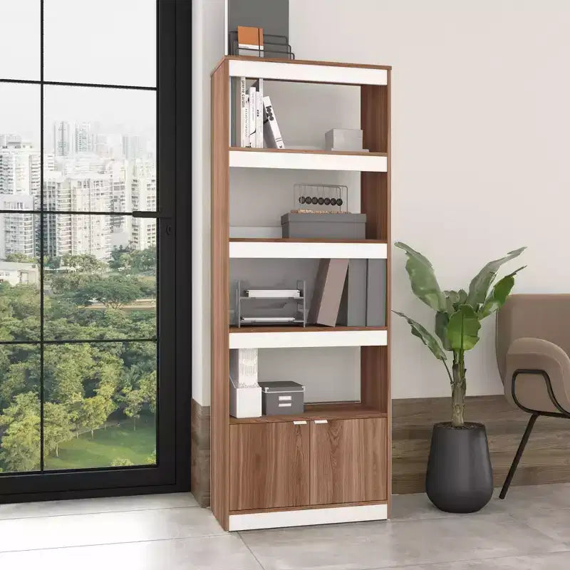 Bibliothèque Manhattan Comfort Ratzer Mid - Century Modern 5 étagères 182 cm