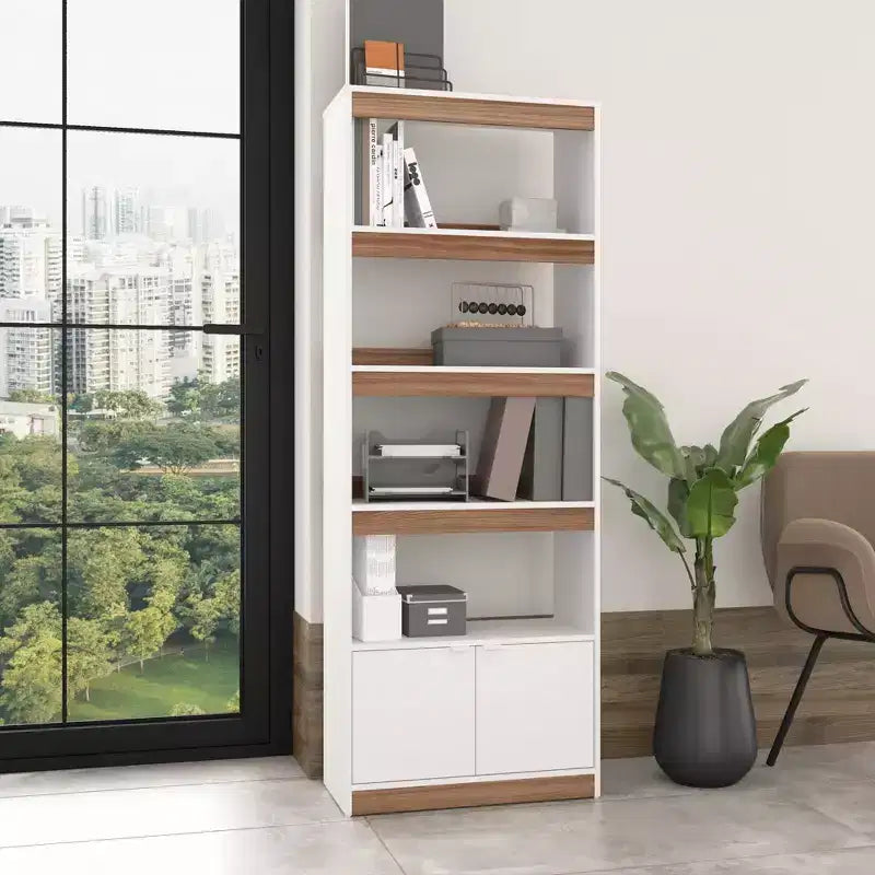 Bibliothèque Manhattan Comfort Ratzer Mid - Century Modern 5 étagères 182 cm