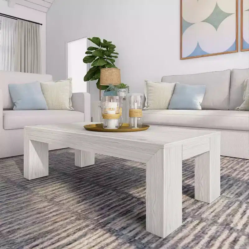 Table basse rectangulaire moderne 48 po Plank+Beam en bois massif, table basse pour salon