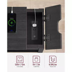 Table d'appoint VASAGLE avec rangement, table de chevet avec ports USB et prises, station de charge, tiroir, armoire de rangement, porte-revues