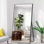 Miroir mural décoratif rectangulaire Dovelina à cadre métallique moderne