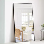 Miroir mural décoratif rectangulaire Dovelina à cadre métallique moderne