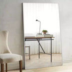 Miroir mural décoratif rectangulaire Dovelina à cadre métallique moderne