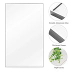 Miroir mural décoratif rectangulaire Dovelina à cadre métallique moderne