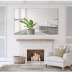 Miroir mural décoratif rectangulaire Dovelina à cadre métallique moderne