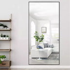Miroir mural décoratif rectangulaire Dovelina à cadre métallique moderne