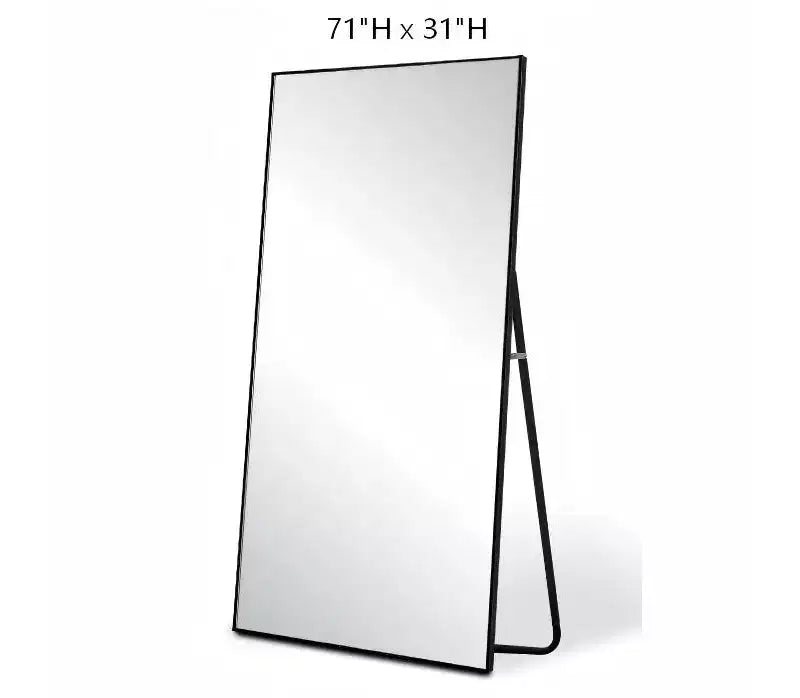Miroir mural décoratif rectangulaire Dovelina à cadre métallique moderne