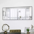 Miroir mural décoratif rectangulaire Dovelina à cadre métallique moderne