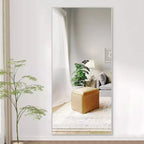 Miroir mural décoratif rectangulaire Dovelina à cadre métallique moderne