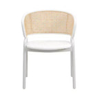 LeisureMod Ervilla Lot de 2 chaises de salle à manger modernes avec cadre blanc, design confortable et durable pour cuisine, salle à manger, bureau, salon, café ou bureau.