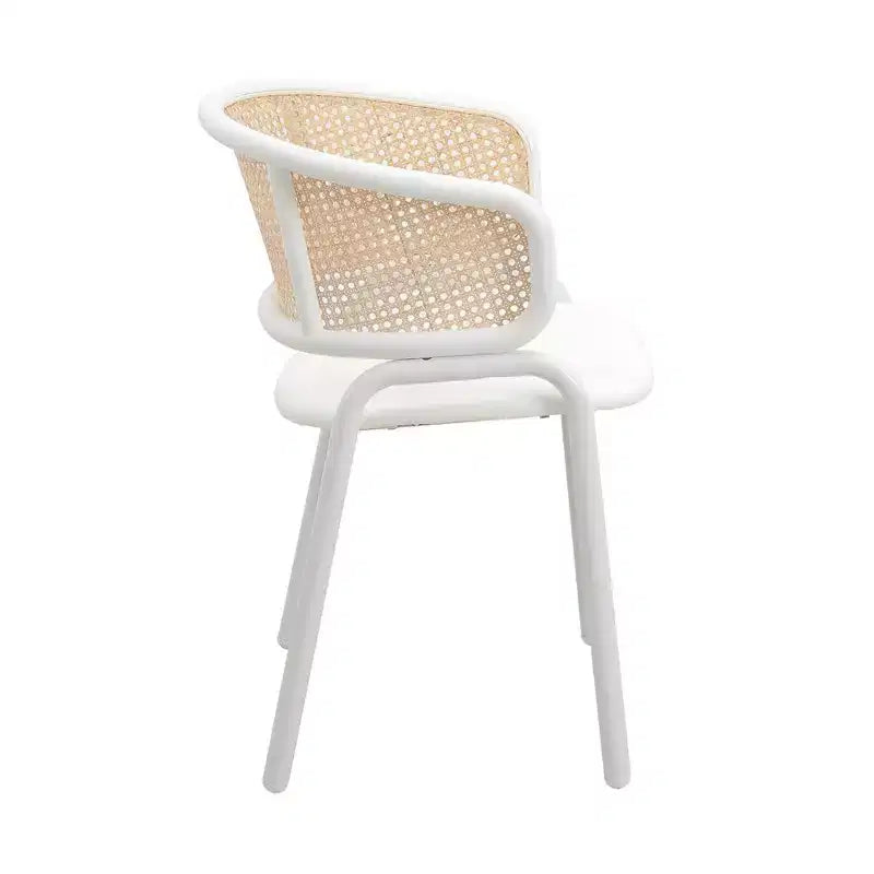 LeisureMod Ervilla Lot de 2 chaises de salle à manger modernes avec cadre blanc, design confortable et durable pour cuisine, salle à manger, bureau, salon, café ou bureau.