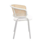 LeisureMod Ervilla Lot de 2 chaises de salle à manger modernes avec cadre blanc, design confortable et durable pour cuisine, salle à manger, bureau, salon, café ou bureau.