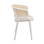 LeisureMod Ervilla Lot de 2 chaises de salle à manger modernes avec cadre blanc, design confortable et durable pour cuisine, salle à manger, bureau, salon, café ou bureau.