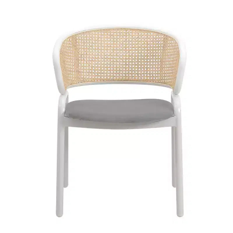 LeisureMod Ervilla Lot de 2 chaises de salle à manger modernes avec cadre blanc, design confortable et durable pour cuisine, salle à manger, bureau, salon, café ou bureau.