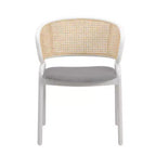 LeisureMod Ervilla Lot de 2 chaises de salle à manger modernes avec cadre blanc, design confortable et durable pour cuisine, salle à manger, bureau, salon, café ou bureau.