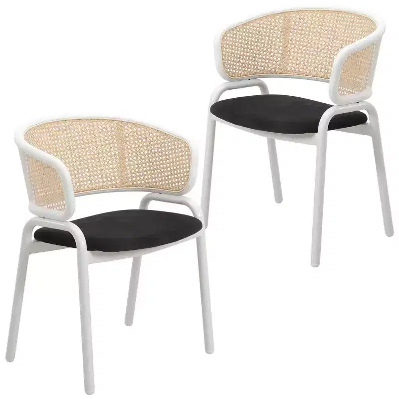 LeisureMod Ervilla Lot de 2 chaises de salle à manger modernes avec cadre blanc, design confortable et durable pour cuisine, salle à manger, bureau, salon, café ou bureau.