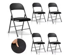 SUGIFT 4 Pack Black Padded Metal Folding Chair for Outdoor Indoor