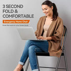 Chaise pliante SUGIFT, lot de 4, en métal rembourré noir, pour l'extérieur et l'intérieur