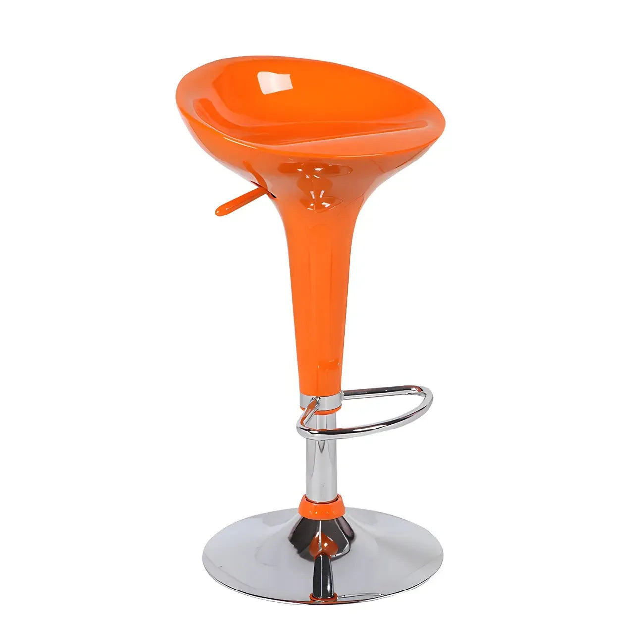 Tabouret de bar pivotant en plastique chromé réglable en hauteur