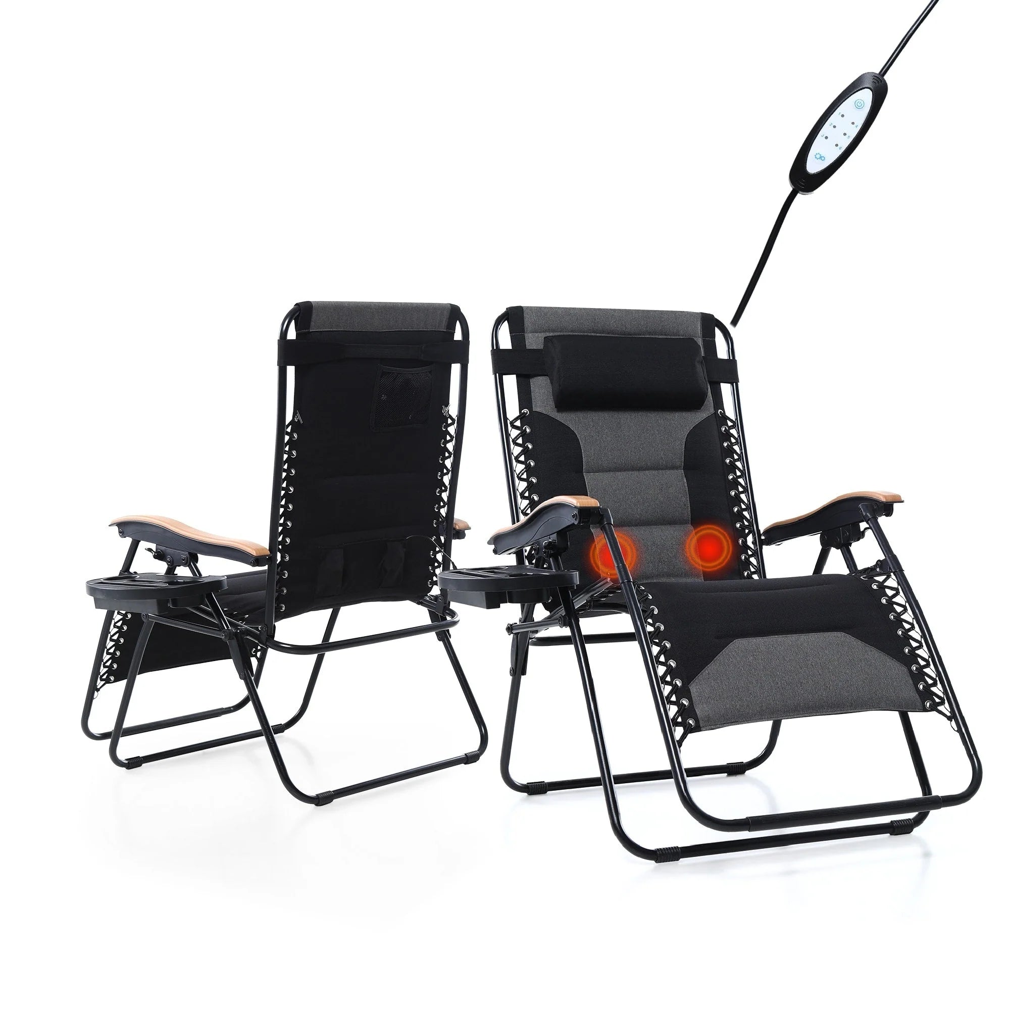Fauteuil de relaxation zéro gravité XL surdimensionné rembourré avec accoudoirs plus larges et porte-gobelet réglable - N/A