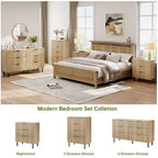 Commode 5 tiroirs cannelés ondulés pour chambre à coucher, commode en bois moderne avec tiroirs larges, commode en bois pour chambre d'enfant avec pieds en métal pour couloir entrée