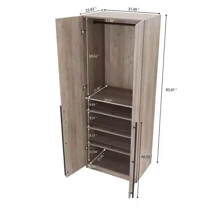 Manhattan Comfort Lot de 3 armoires-penderies Lee 2 portes et 4 étagères