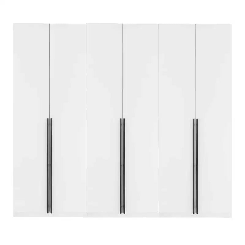 Manhattan Comfort Set of 3 Lee 2 Door and 4 Shelf Wardrobe Closets