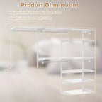 Kit organisateur de placard Costway personnalisé 1,2 à 1,8 m Système de placard mural avec tringle Blanc/Gris