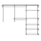 Kit organisateur de placard Costway personnalisé 1,2 à 1,8 m Système de placard mural avec tringle Blanc/Gris