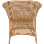 Fauteuil d'appoint Jessica en rotin avec coussin - ACH6519A - Blanc/Brun Miel Lavé - Safavieh