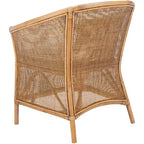 Fauteuil d'appoint Jessica en rotin avec coussin - ACH6519A - Blanc/Brun Miel Lavé - Safavieh