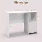 Costway Bureau d'ordinateur moderne avec armoire Trous pour câbles et étagère ouverte pour la maison et le bureau